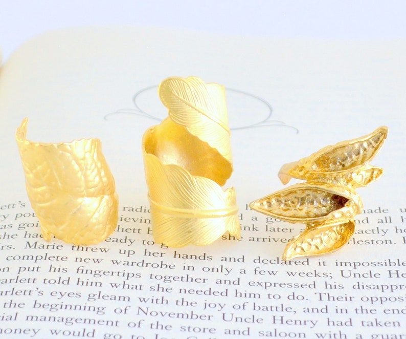 Big Wrap Leaf Ring Long Palm Tree Ring Olive Tree Leaf Ring Etsy