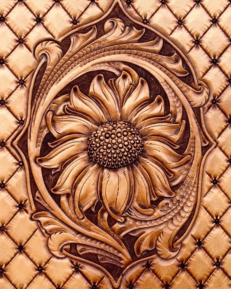 Sunflower Pattern Pack Leather Work Tooling Designs Etsy