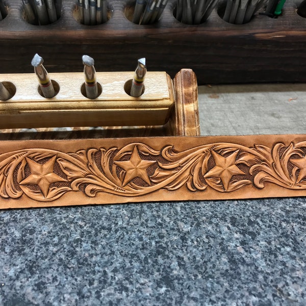 Texas star belt scroll pattern