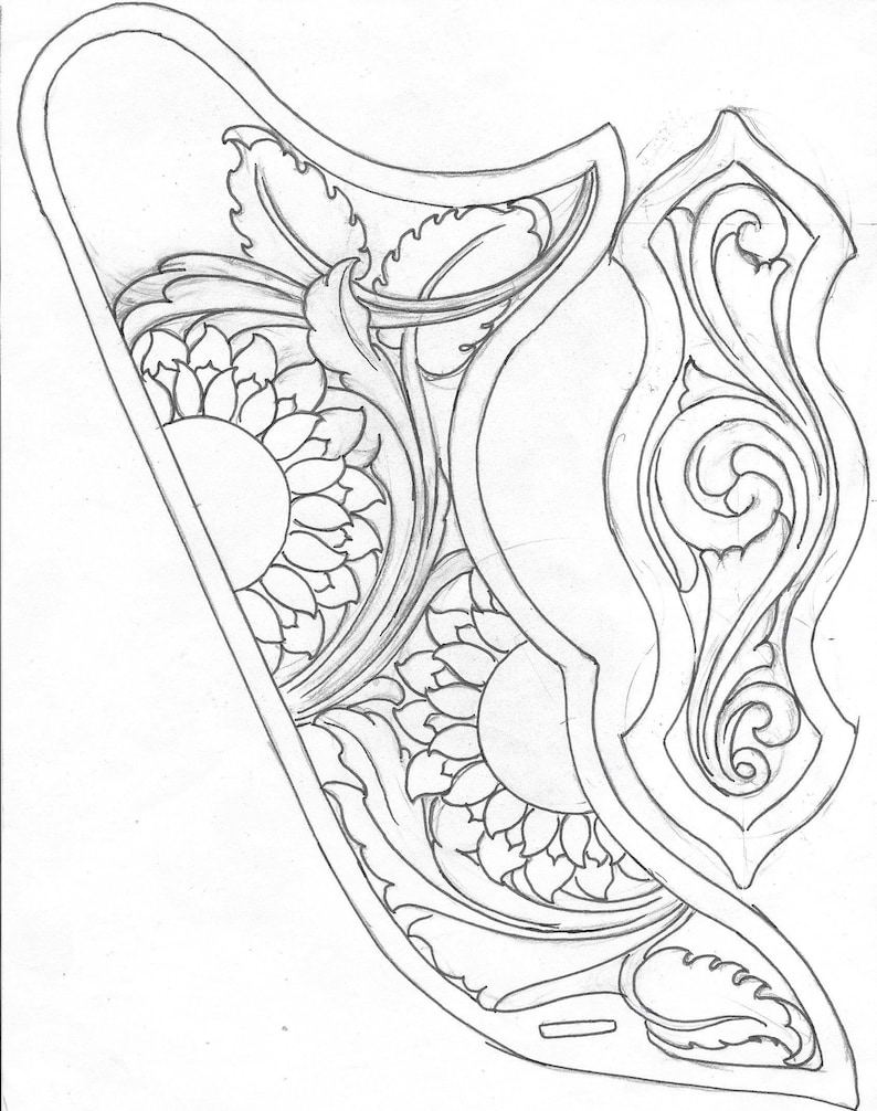 Sunflower Chap Yoke Habit photo relating to Printable Leather Tooling Patterns named Sunflower Chap Yoke Routine