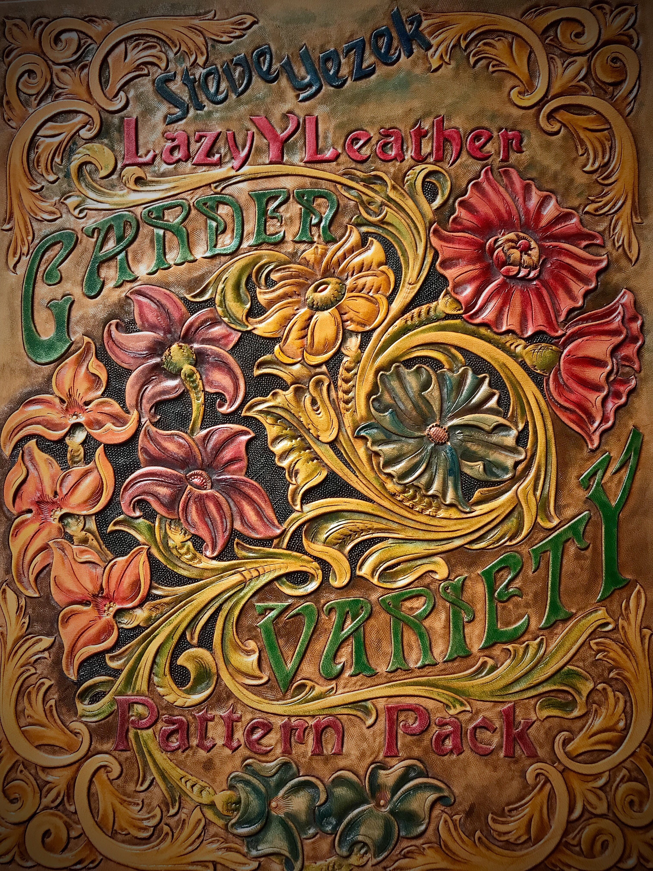 Leather Tooling / Carving Patterns / Stencils. Floral Corner
