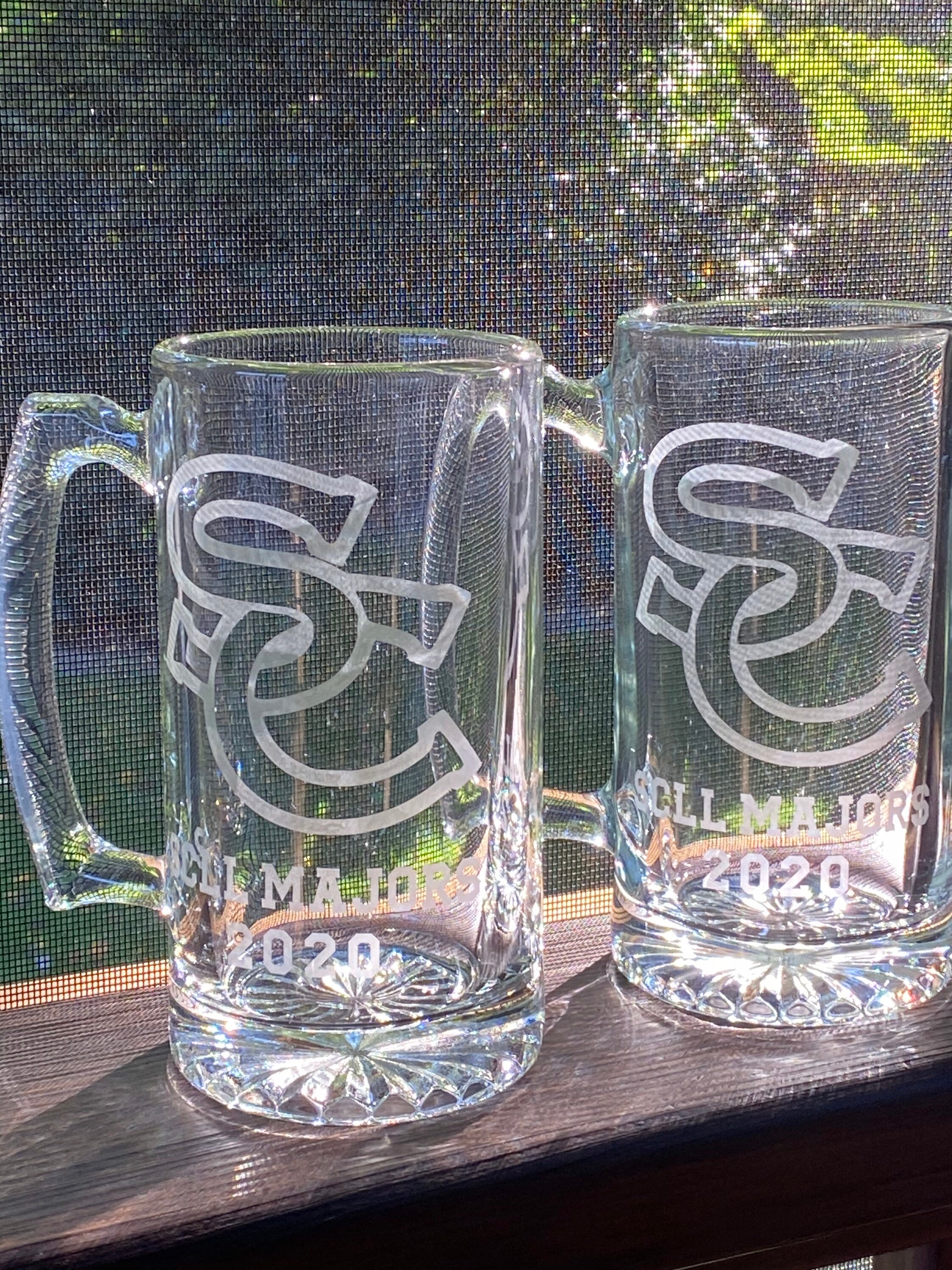 Large custom etched beer mug Etsy
