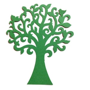 6 Pieces Trees with Birds Die Cuts Cardstock Scrapbooks Greeting Card Toppers Journals Embellishments