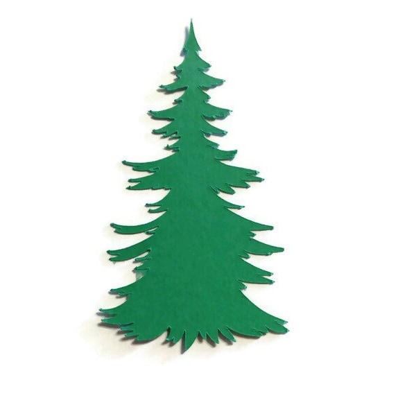 Evergreen Tree Die Cuts - Cardstock Scrapbooking Embellishments (6 Pieces)