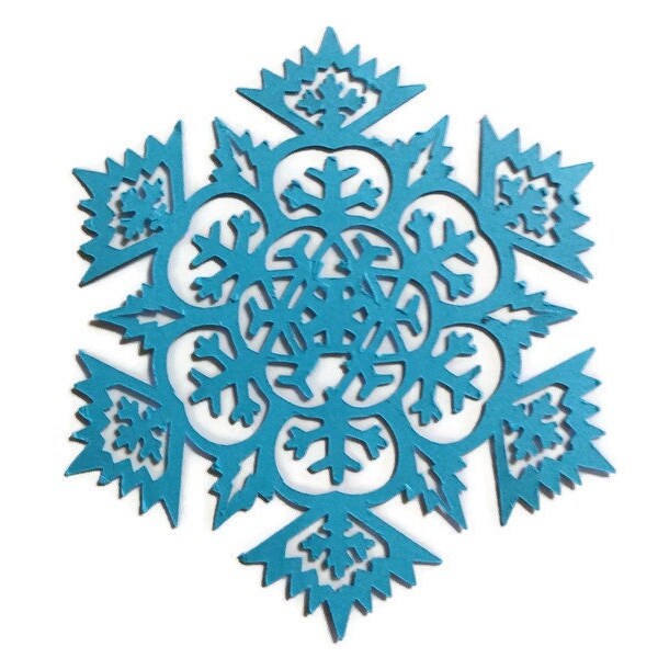 Snowflakes Christmas Winter Die Cuts - Cardstock Scrapbooking Embellishments (6 Pieces)