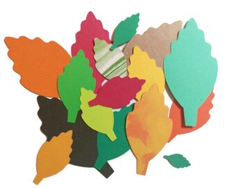 25-Plant Leaf Paper Die Cut Embellishment Scrapbook Journal Greeting Card Bulletin Board Calendar DIY Craft Supplies Ephemera Pack