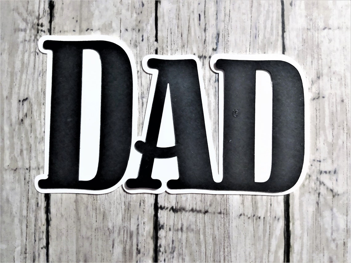 Dad Word Script SentimentsCardstock Die CutsLayeredPack of Etsy