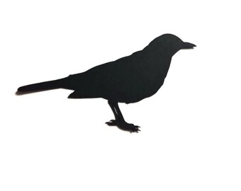 Black Birds Die Cuts - Cardstock Scrapbooking Embellishments (6 Pieces)