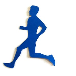 Male Runner Jogging Sports Die Cuts - Cardstock Scrapbooking Embellishments (6 Pieces)