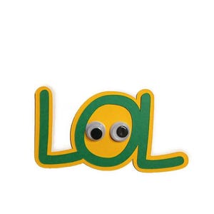 LOL with Movable Eyes Cardstock Layered Words Die Cut (6 Pieces)