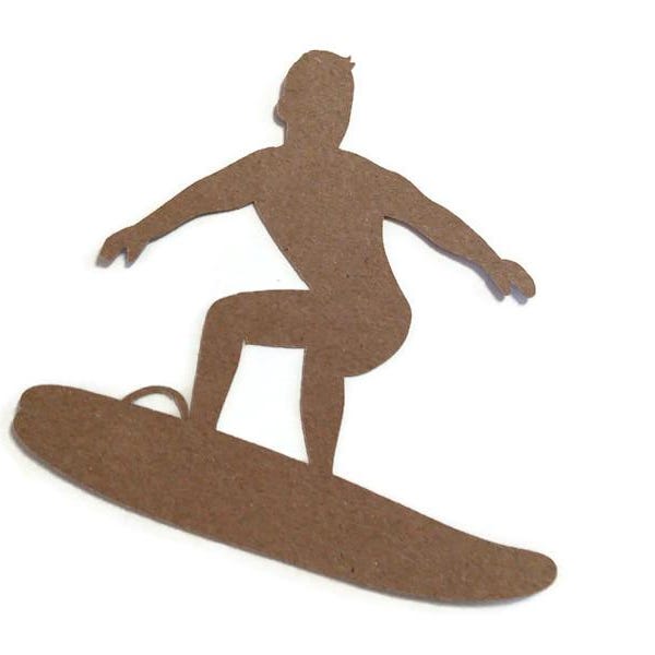Surfer Water Sports Die Cuts - Cardstock Scrapbooking Embellishments (6 Pieces)