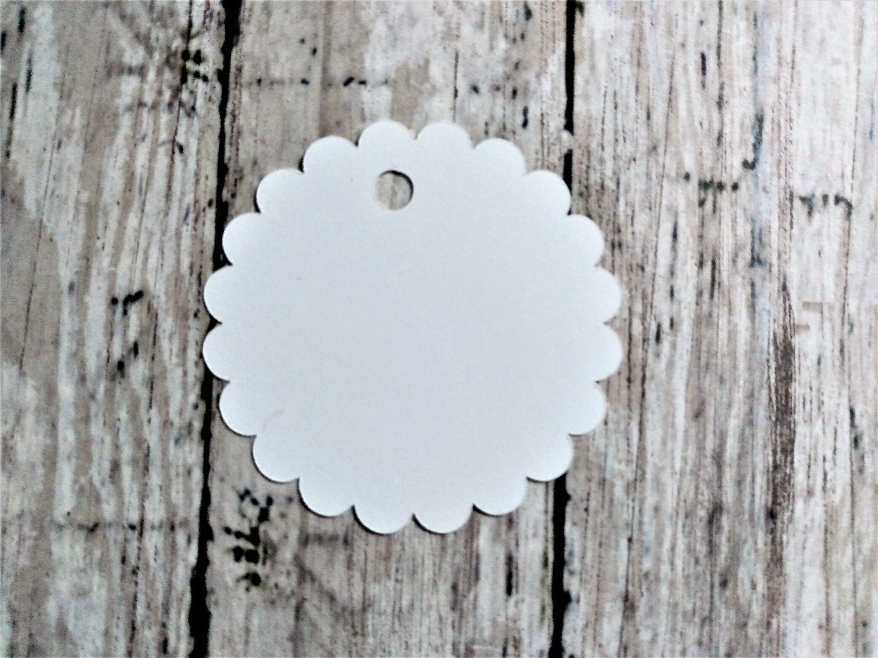 Scallop Round Shape Gift Tags Paper Die Cut 25 Pack Blank Tags | Etsy