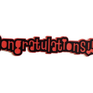 Congratulations Cardstock Layered Word Die Cut 6 Pieces