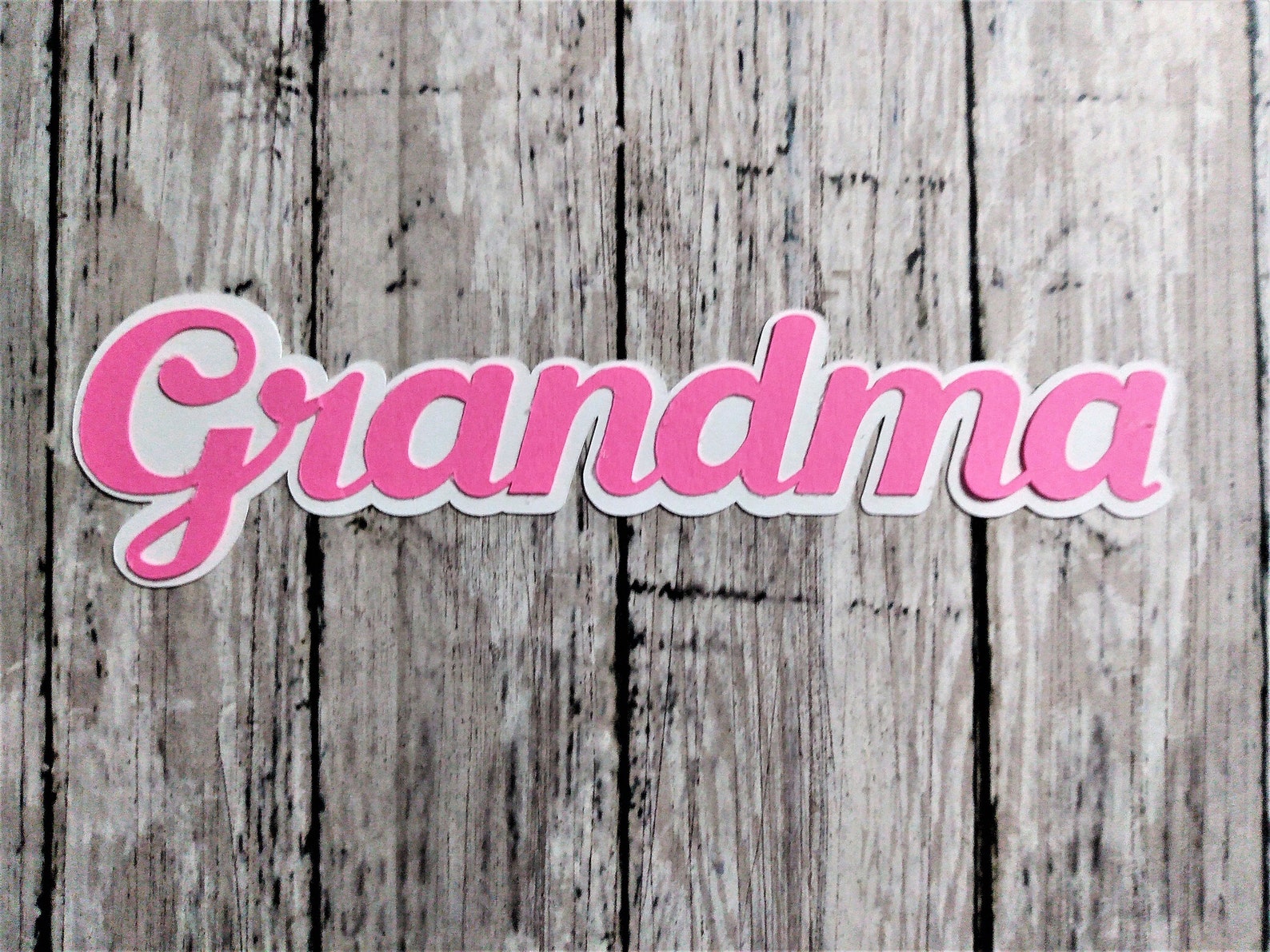 Grandma Word Script SentimentsCardstock Die CutsLayeredPack Etsy