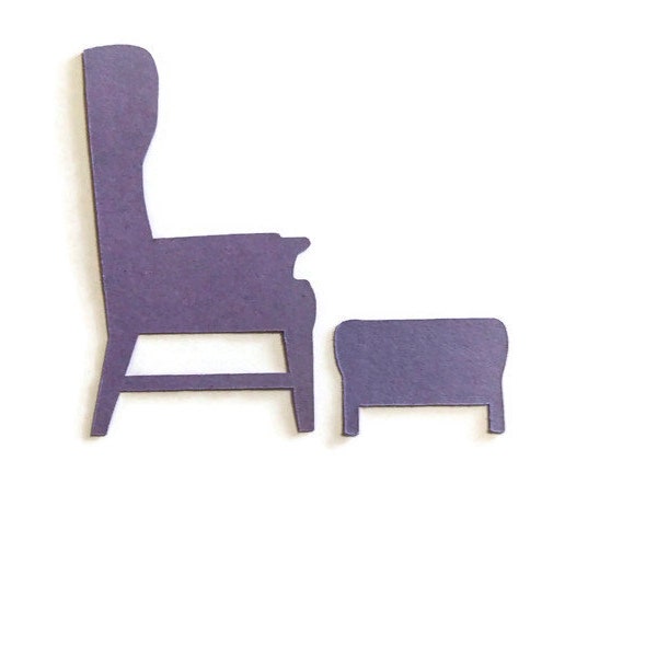 1 Set Chair and Footstool Overstock Die Cuts Cardstock-Overstock-Scrapbooks Journals Greeting Cards