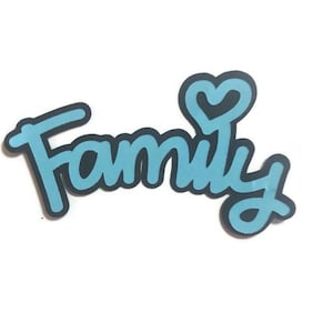Family Cardstock Layered Word Die Cut 6 Pieces
