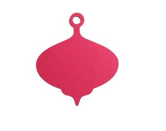 Christmas Ornament Gift Tags, Price Tags Cardstock Die Cuts NO STRINGS (25 Pieces)