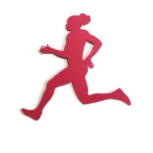 Girl Runner Jogger Sports Die Cuts - Cardstock Scrapbooking Embellishments (6 Pieces)