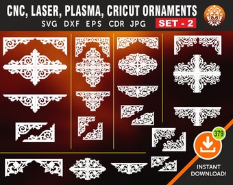 Ornaments | Set # 2 | Pelmet Wooden Set, Curtain Frame, Laser, Cnc, Plasma, Cricut Cutting File  CDR, SVG, Dxf, AI, Eps, Jpg