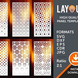 Vignette Room Divider, Ekran prywatności, Panel, Szablon, Ścienne, Laser, CNC, Plazma, Cricut Pliki do cięcia Cdr, Svg, Dxf, AI, Eps, Jpg