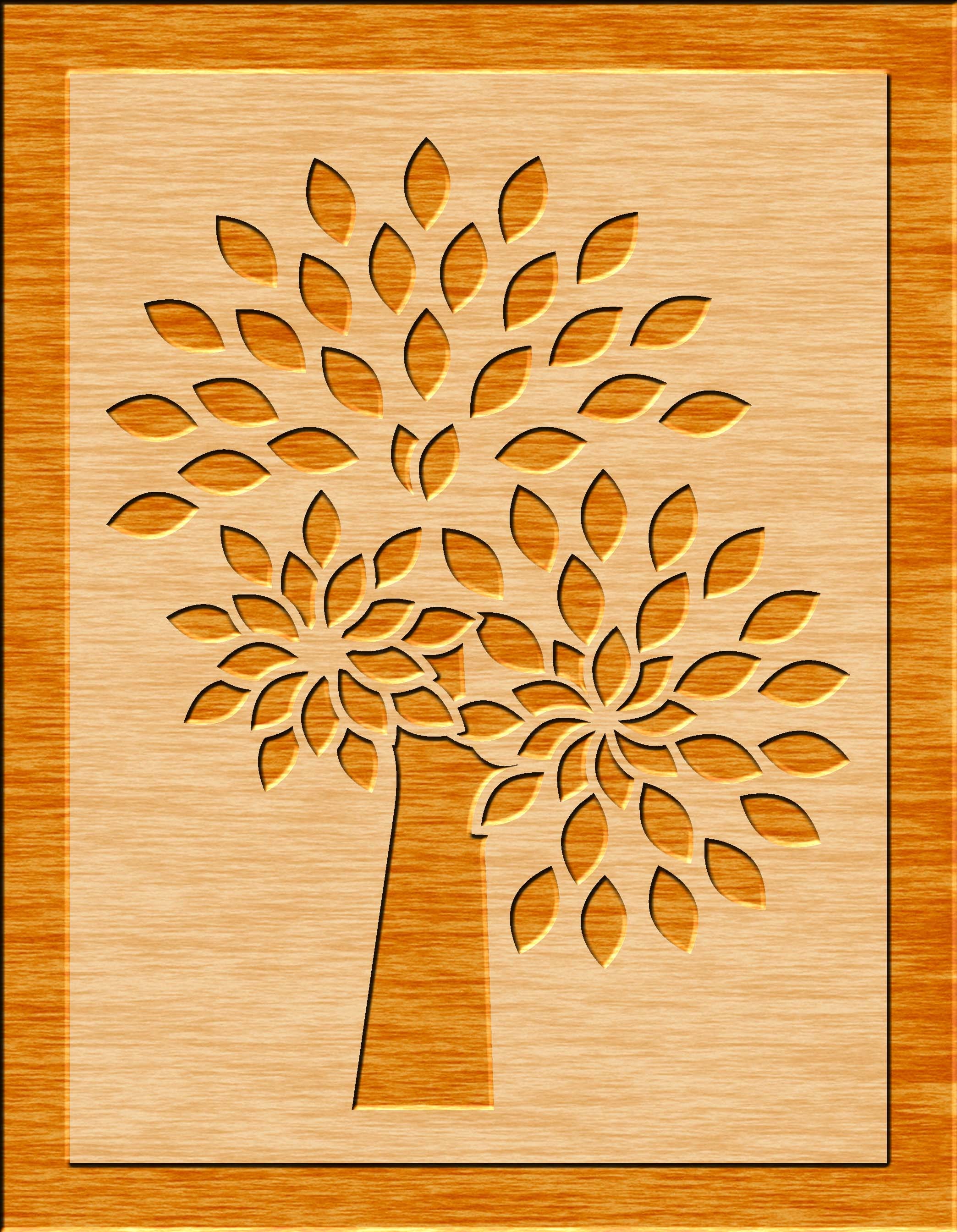 Tree Stencil For Router 8 Tree Panel, Stencil, Wall Decal, Patterns, Laser, CNC Router, Stencil ...