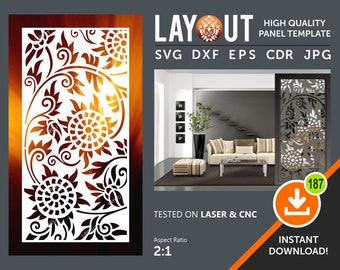 Room Divider, Privacy Screen, Decorative Panel, Wall Hanging, Laser, Cnc, Plasma, Cricut Files Cdr, Svg, Dxf, Ai, Eps, Jpg