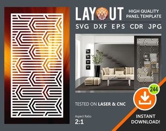 Divisore di stanza, schermo, pannel decorativo, appeso a parete, CDR, Dxf, svg, eps, file di taglio jpg per cnc, laser, plasma, cricut ecc