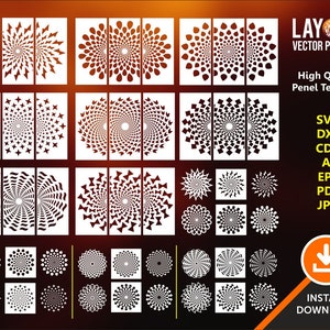 Wandpanelen, Wand opknoping, Scheidingswanden, scherm, Stencil, Room Divider Laser, CNC, Plasma, Cricut Snijbestanden