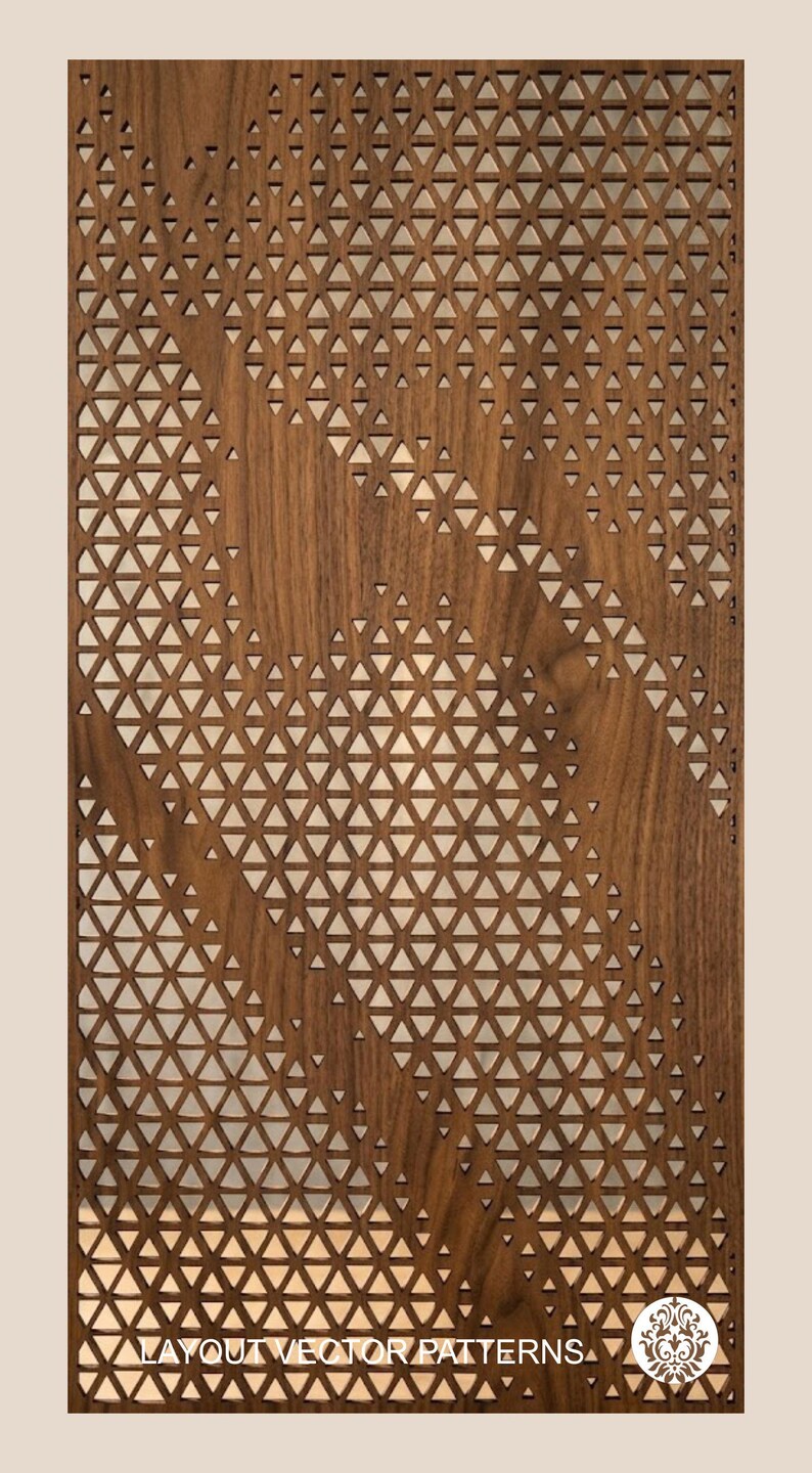 Triangular Pattern Panel Working Drawing 30 Triangle Pattern Designs, Room Divider Screen, Laser Cut Files (SVG ...