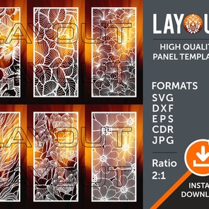 Leaf Room Divider, Privacy Screen, Decorative Panel, Stencil, Laser, Cnc, Plasma, Cricut Cutting Files Cdr, Svg, Dxf, AI, Eps, Pdf, Png