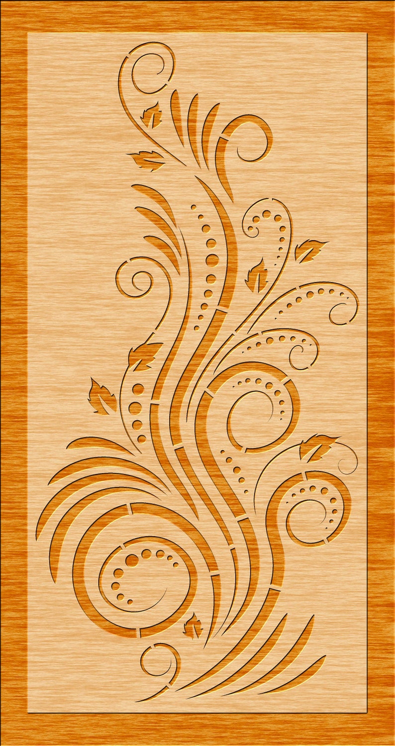 CNC Eps 6 Floral Decorative Panels Privacy Screen Room Divider JPG Laser Wall Hanging AI Plasma Cutting File Cdr Svg Dxf Stencil