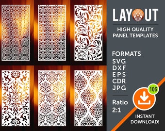 Room Divider, Privacy Screen, Decorative Panel, Stencil, Wall Handing, Laser, Cnc, Plasma, Cricut Cutting Files Cdr, Svg, Dxf, AI, Eps, Jpg