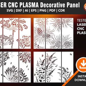 4 divisores de ambientes, panel decorativo, tapiz para pared, pantalla de privacidad, plantilla, láser, CNC, plasma, Cricut Archivo SVG, DXF, AI, PDF, PNG, CDR
