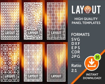 Room Divider, Privacy Screen, Decorative Panel, Stencil, Wall Handing, Laser, Cnc, Plasma, Cricut Cutting Files Cdr, Svg, Dxf, AI, Eps, Jpg