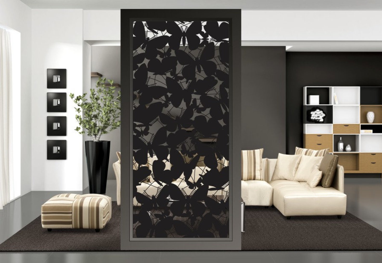 Butterfly Room Divider Panel Decorative Screen Wall Hanging Etsy