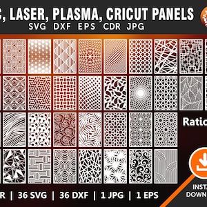 36 Decorative panel Room Divider, Screen, Partitions, Decorative Panel, Laser, Cnc, Plasma, Cricut File CDR, Svg, AI, Dxf, Eps, Jpg