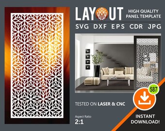 Séparateur de pièce, Portail, Grill, Accrochage mural, Écran de confidentialité, Pochoir, Laser, Cnc, Plasma, Cricut File Cdr, Svg, Dxf, Eps, Ai, Jpg