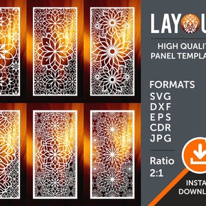 Room Divider, Gate Grill Panel Privacy Screen, Stencil, Wall Handing, Laser, Cnc, Plasma, Cricut Cutting Files Cdr, Svg, Dxf, AI, Eps, Jpg