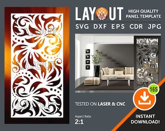 Room Divider, Decorative Panel, Wall Hanging, Privacy Screen, Stencil, Laser, Cnc, Plasma, Cricut File Cdr, Svg, Dxf, Eps, Ai, Jpg