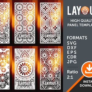 Room Divider, Privacy Screen, Decorative Panel, Stencil, Wall Handing, Laser, Cnc, Plasma, Cricut Cutting Files Cdr, Svg, Dxf, AI, Eps, Jpg