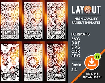 Room Divider, Privacy Screen, Decorative Panel, Stencil, Wall Handing, Laser, Cnc, Plasma, Cricut Cutting Files Cdr, Svg, Dxf, AI, Eps, Jpg