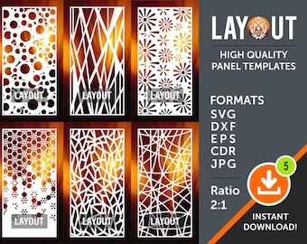 Pattern Panel, Stencil Templates | Dxf, Svg, Jpg, Cdr, Eps Vector | Laser/ CNC Cut File | Instant Download