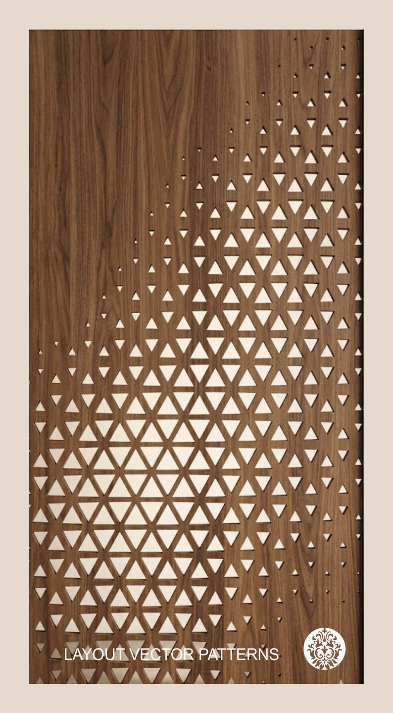 Triangular Pattern Panel Working Drawing 30 Triangle Pattern Designs, Room Divider Screen, Laser Cut Files (SVG ...