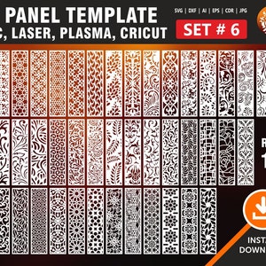 45 Panel dekoracyjny | Zestaw nr 6 | Ścianka działowa, Ekran, Przegrody, Panel drzwiowy Laser, CNC, Plazma, Cricut File CDR, Svg, AI, Dxf, Eps, Jpg