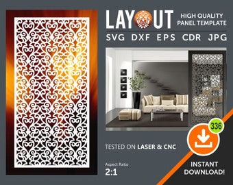 Raumteiler, Dekoratives Panel, Wandbehang, Sichtschutz, Schablone, Laser, Cnc, Plasma, Cricut Datei Cdr, Svg, Dxf, Eps, Ai,