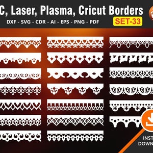 20 bordo senza cuciture / bordo del tempio / bordo di taglio della carta / mantovane per tende / file per laser, cnc, plasma e cricut