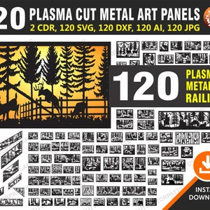 120 Gate, Grill Panel, Wall Hanging, Decorative Metal Railing Art, Partitions, Laser Cutting File CDR, Svg, Dxf, AI, JPG
