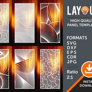 Optische illusie kamer divider, gate grill panel privacy, muur handing, laser, cnc, plasma, cricut snijden bestanden Cdr, Svg, Dxf, AI, Eps, Jpg