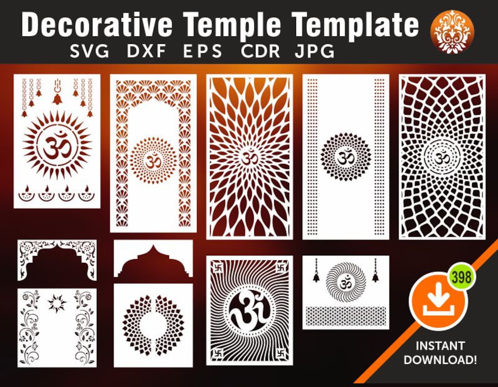 Buy 11 Temple Template Wall Hanging Partitions Screen Stencil Online in India - Etsy