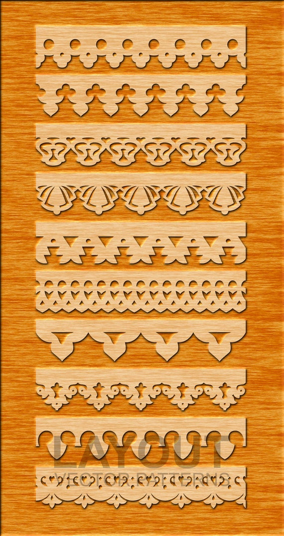 20 Seamless Border | Temple Border | Set # 32 Paper Cutting